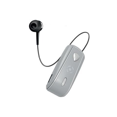 CELLY Auricolare Bluetooth Universale Bh Snail Monofonico con Cavo Riavvolgibile Colore Argento