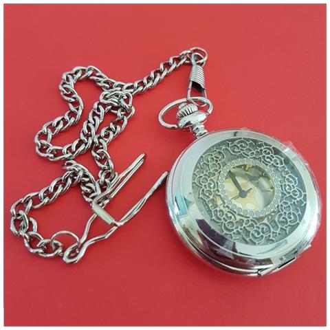 Trade Shop - Orologio Da Tasca Taschino Quarzo Cipolla Catena Colore Argento  Vintage - ePrice
