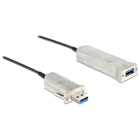 Image of 50m USB3.0-A + USB Micro-B / USB3.0-A 50m USB A / Micro-USB B USB A Nero, Argento cavo USB