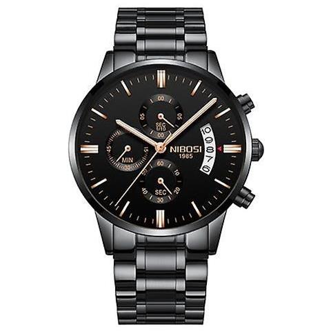 INLAW Orologi Da Uomo, Orologio Da Uomo Di Lusso Da Uomo, Orologi Da Polso Al Quarzo Militare (acciaio Oro Nero) 
