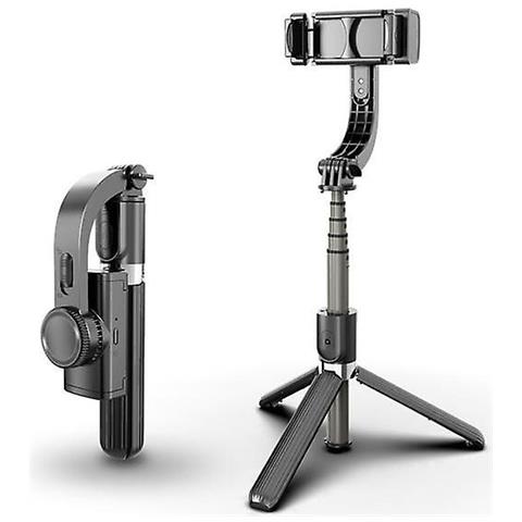HTN Smartphone Gimbal Palmare Smartphone Bluetooth Selfie Stick Holder Stand Regolabile Mini Extendable Selfie Stick Tripod In Live (nero) 