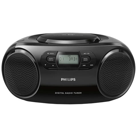 PHILIPS Radioregistratore AZB500B/12  Digitale con DAB/ DAB+/CD/ CD-R/ CD-RW Schermo LCD Colore Nero