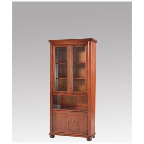Estea Mobili - Vetrina Libreria Legno Decorato A Mano Dipinto Anticato Country Collection 8058774337794