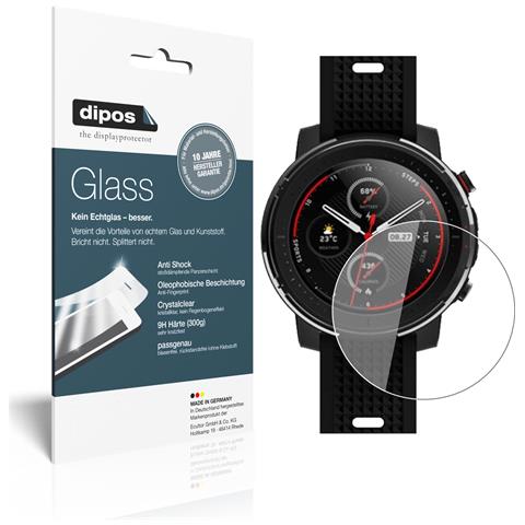 Dipos Pellicola Protettiva Per Suunto 5 – Vetro Rinforzato 9H Anti-urto, Confezione Da 2 Con Kit Panno – Made In Germany - 2