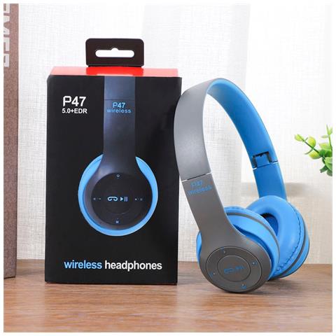 HTN Cuffie Bluetooth Senza Fili Blu Cuffie Bluetooth Stereo Pieghevoli Per Bambini Regalo Per Casco Da Bambina, Con Microfono Adattatore Usb Bluetooth 5.0 Per Giochi Tv | auricolari E Cuffie Bluetooth