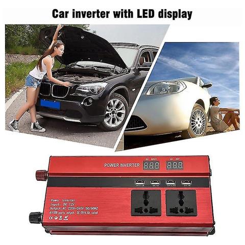 HTN Inverter Portatile Portatile Da 1200 W Con Display Lcd 12v-220v Con 4 Porte Usb