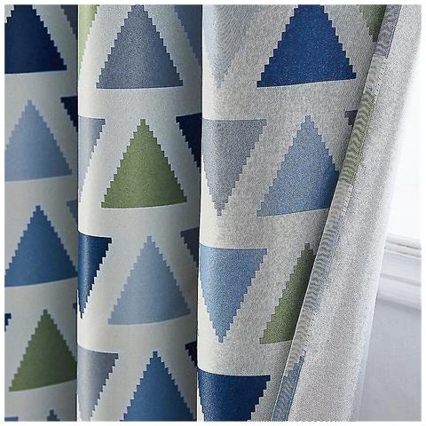 Tende Geometriche Ambesonne - Set 4 Pannelli 71x241 Cm, Microfibra, Arancione E Bianco