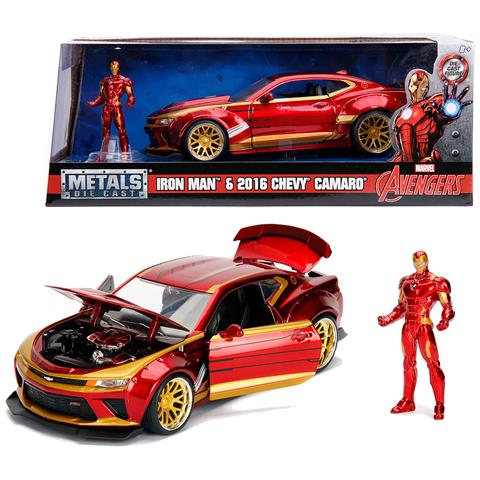 SIMBA SBA253225003 Hollywood Rides - Marvel: Chevy Camaro SS del 2016 con Iron Man (Scala 1:24) 