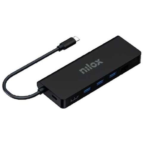 NILOX USB-C 8 in 1 HDMI 4K Docking Station Universale per Notebook USB-C / USB 3.0 / HDMI Nero