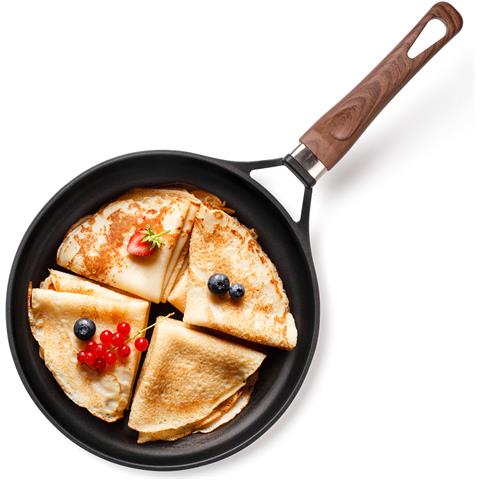 ROSMARINO Padella per Crepes Black Line in Alluminio Fuso di Alta Qualità 28 cm | Antiaderente | Moderna Tecnologia di Cottura Effetto Pietra Calda | Adatte a Tutti i Piani di Cottura | Ideale anche per omelette, piadine, tortillas messicane, uova strapazzate
