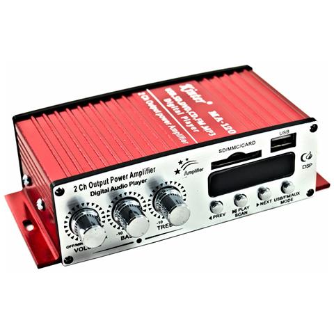 BES Mini Amplificatore Auto 20w 2 Canali 12 Volt Telecomando Ma-120