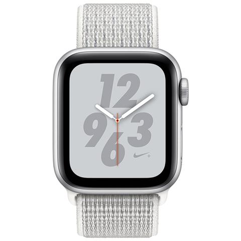 APPLE Watch Series 4 Nike+ GPS Impermeabile 5ATM Display 16 GB Wi-Fi / Bluetooth con Cardiofrequenzimetro Cinturino Sport Bianco Ghiaccio 40 mm