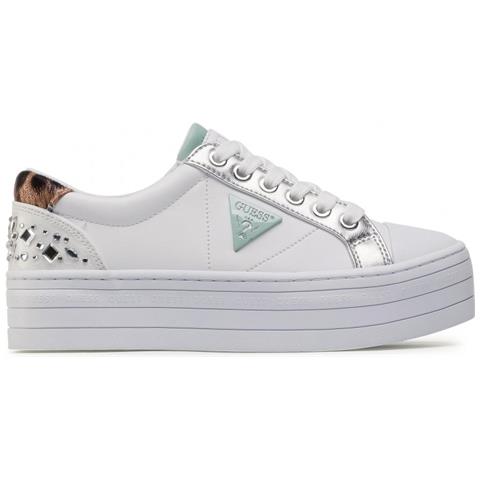 GUESS - Platform Fl5yb3ele2 Zeppa Sneakers Scarpe Donna Bianco Pelle Strass  Bianco 40 - ePrice
