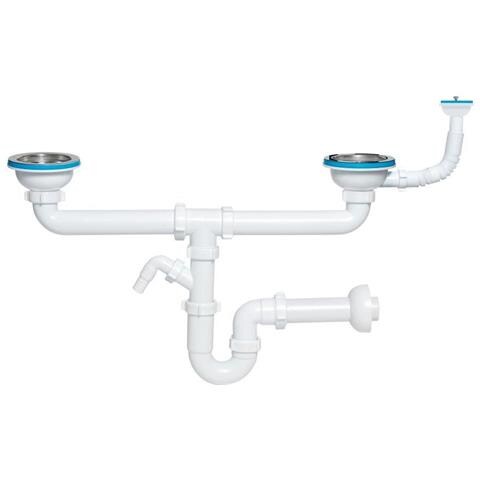 Set Scarico E Troppopieno Viega 90 Mm Sifone Sifone Lavello Cucina Scarico - Foto 2