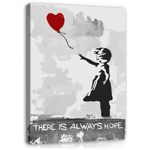 Quadro Moderno Banksy Su Tela 120x70 Cm - Bambino Apre Sipario - Street Art Per Soggiorno - Foto 4