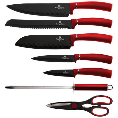 BERLINGER HAUS Burgundy Set Di Coltelli Da Cucina Professionali Acciaio Inossidabile Coltello Da Cuoco Rosso
