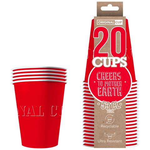 Image of Original Cup - 20 Bicchieri In Cartone Riciclabile Color Rosso