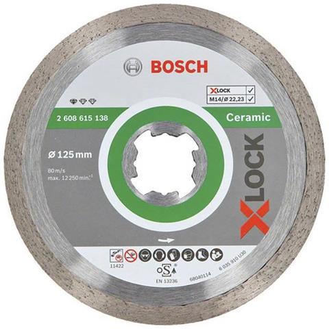 BOSCH Professional 2608615138 Disco Diamantato Standard per Ceramica, X-Lock, Ø125 mm, Diametro Ø: 22.23 mm
