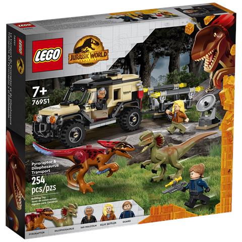 LEGO 76951 Jurassic World Trasporto del Piroraptor e del Dilofosauro