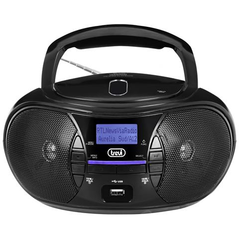 TREVI Stereo Portatile Boombox CD CMP 581 DAB Radio DAB+ / FM con RDS USB / AUX-IN - Nero