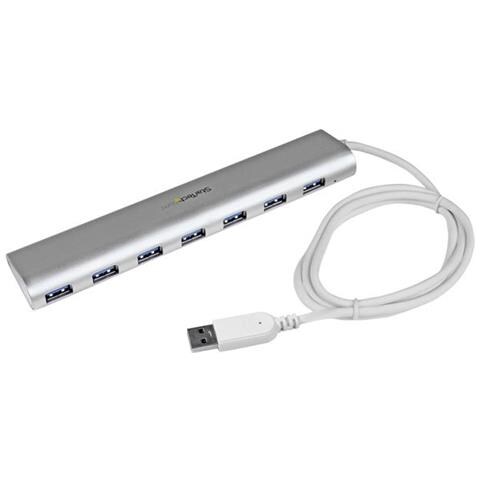 STARTECH.COM Hub USB 3.0 a 7 porte compatto con cavo integrato - Hub USB in alluminio perfetta per MacBook - Argento