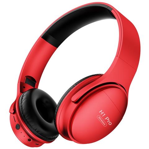 HTN Cuffie Bluetooth Senza Fili Rosse Cuffie Da Gioco Stereo Hifi V5.0 Cuffie Pieghevoli Con Supporto Per Microfono Scheda Tf | auricolari E Cuffie Bluetooth