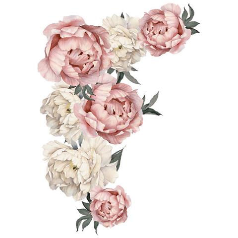 HTN Adesivi Per Pareti Di Fiori Di Peonia Soggiorno Adesivi Da Parete Camera Da Letto Decorazioni Per La Casa Peonia