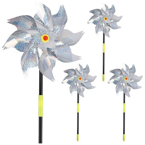 Image of Mulino A Vento Repellente Per Uccelli 4 Pezzi Mulino A Vento Riflettente Decorazione Più Spaventosa Per Uccelli Repeller Di Uccelli Riflettenti Mulino A Vento Da Giardino All'aperto Per Proteggere L'interno