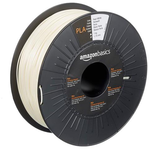 AMAZONBASICS Pla Stampante 3d Filamento 175 Millimetri Bianco Perla 1 Kg Di Spool
