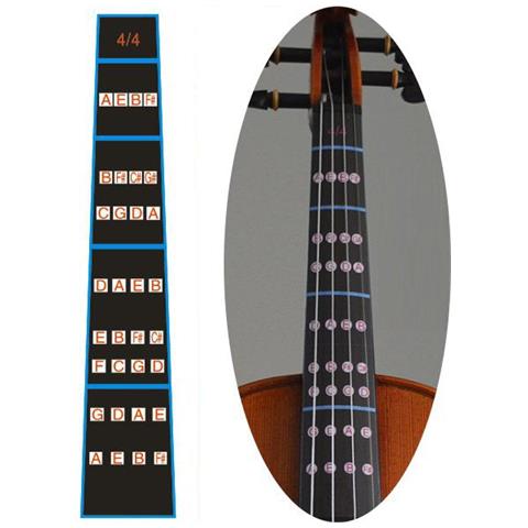 JUSTGREENBOX 1pc Violino Scala Adesivi Tabella Anello Dito Per 4/4 3/4 1/2 1/4 1/8 1/10 Violino A