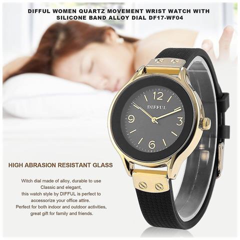 SLD Donne Difful Women Quartz Movement Orologio Da Polso Silicone Band Lega Dial Df17-wf04