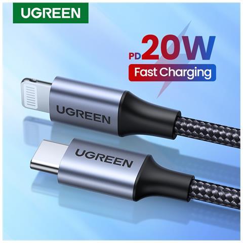 Image of Cavo Nero Da Usb C A Lightning Per Iphone 12 Mini Pro Max Pd18w Cavo Dati Pd A Ricarica Rapida Da 20 W, Per Cavo Usb Macbook Ipad Pro