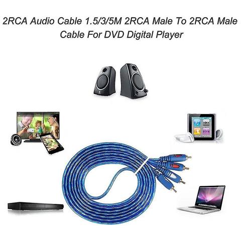 SLD Cavo Audio 2rca 1.5/3/5m 2rca Cavo Maschio Da Maschio A 2rca Per Lettore Digitale Dvd