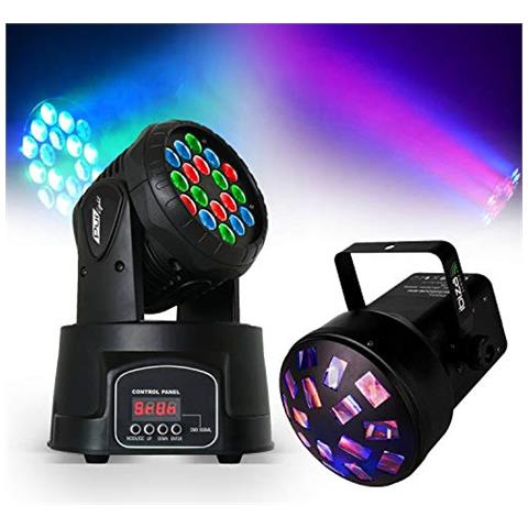 Pur Light Ohio Lyre 18led Led Rgb 18x3w + Funghi Gioco Mini Luce Rvbab