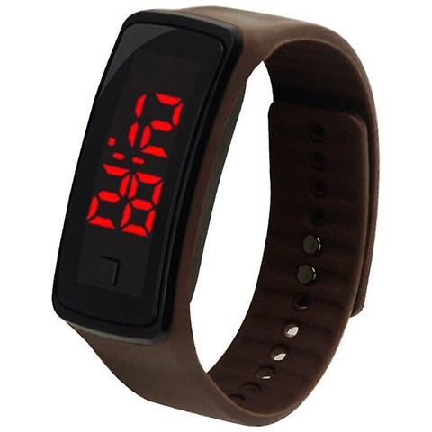 INLAW Uomini & Amp; women Digital Led Sport Watch, Braccialetto Orologio Da Polso In Silicone (brown 1) 