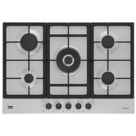 BEKO Piano Cottura HIAW75225SXE a Gas 5 Fuochi Gas Colore Acciaio Inox