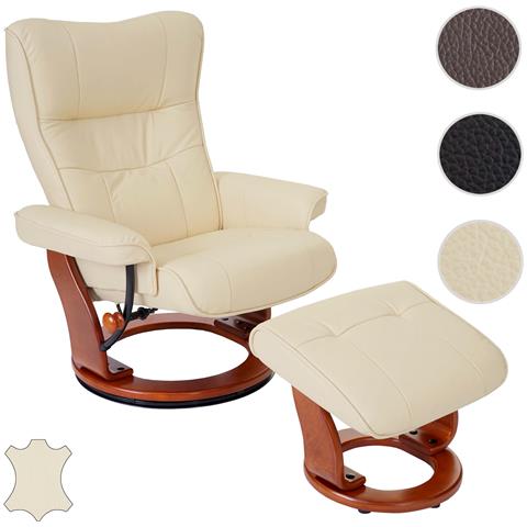 Robas Lund - Mca Poltrona Relax Montreal T858 Pelle Girevole Con Poggiapiedi  Miele Avorio - ePRICE