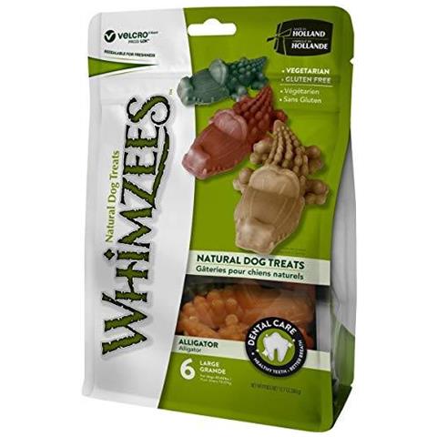 WHIMZEES Naturale Dental Dog Chews Di Lunga Durata Grande Coccodrillo 6 Pezzi