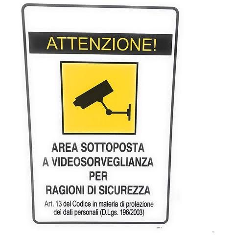 CARTELLO SEGNALE VIDEOSORVEGLIANZA MM. 300X200