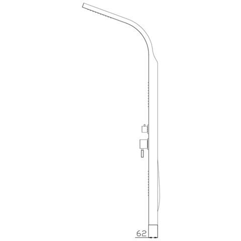 Intirilife mensola per doccia in acciaio inox 60 x 13 cm