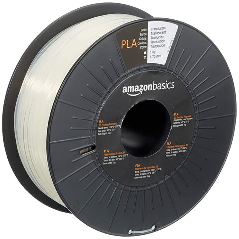 AMAZONBASICS Pla Stampante 3d Filamento 175 Millimetri Traslucido 1 Kg Di Spool