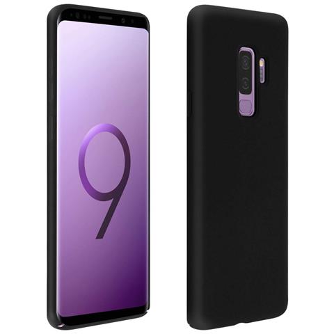 Avizar Cover Silicone Galaxy S9 Plus Semi-rigida Opaca Finitura Soft Touch Nero