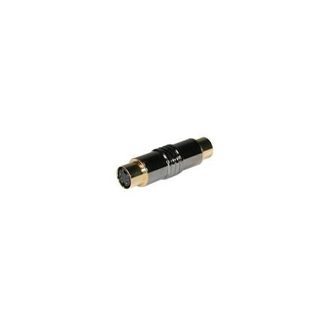 Image of Gold Plated S-Video Coupler - Metal Handle S-Video S-Video Nero cavo di interfaccia e adattatore